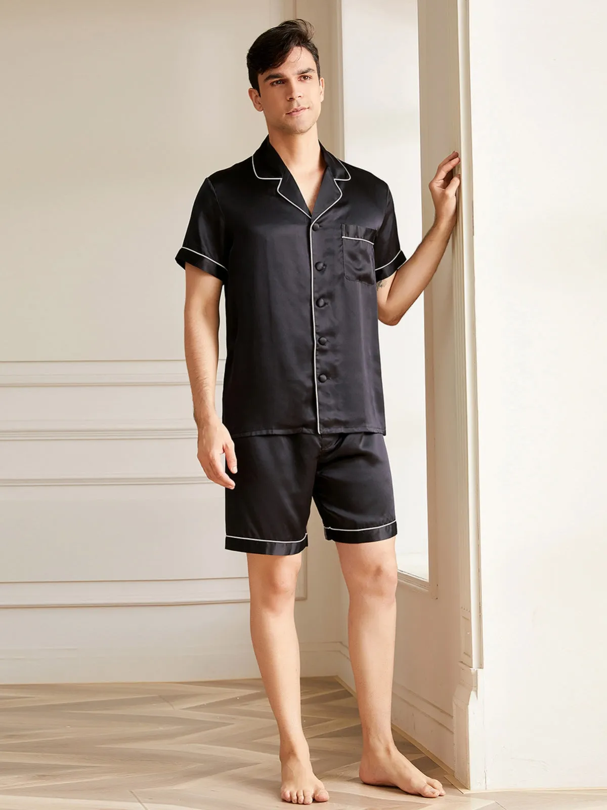 19 Momme Men's Short Silk Pajamas Set