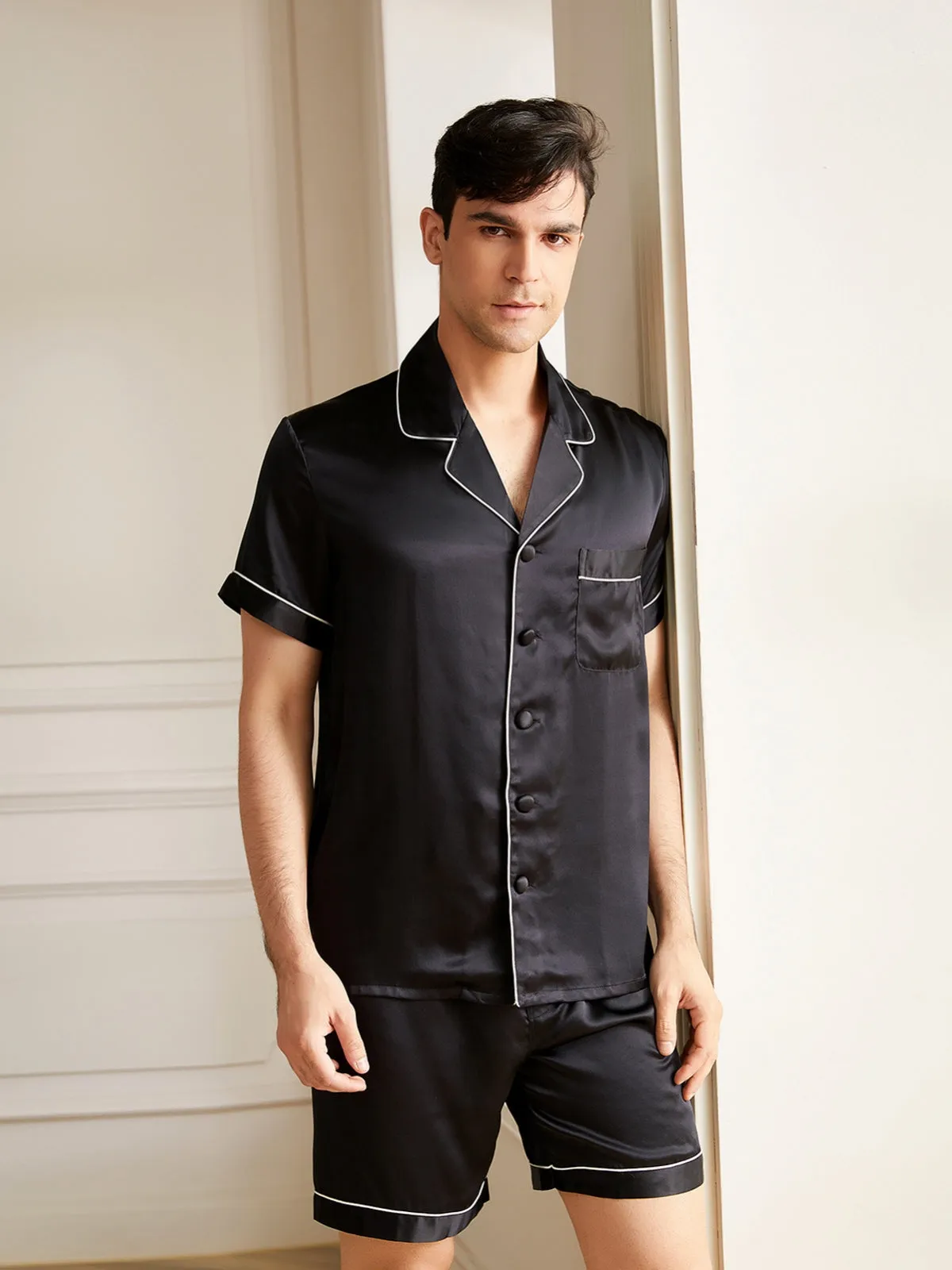 19 Momme Men's Short Silk Pajamas Set