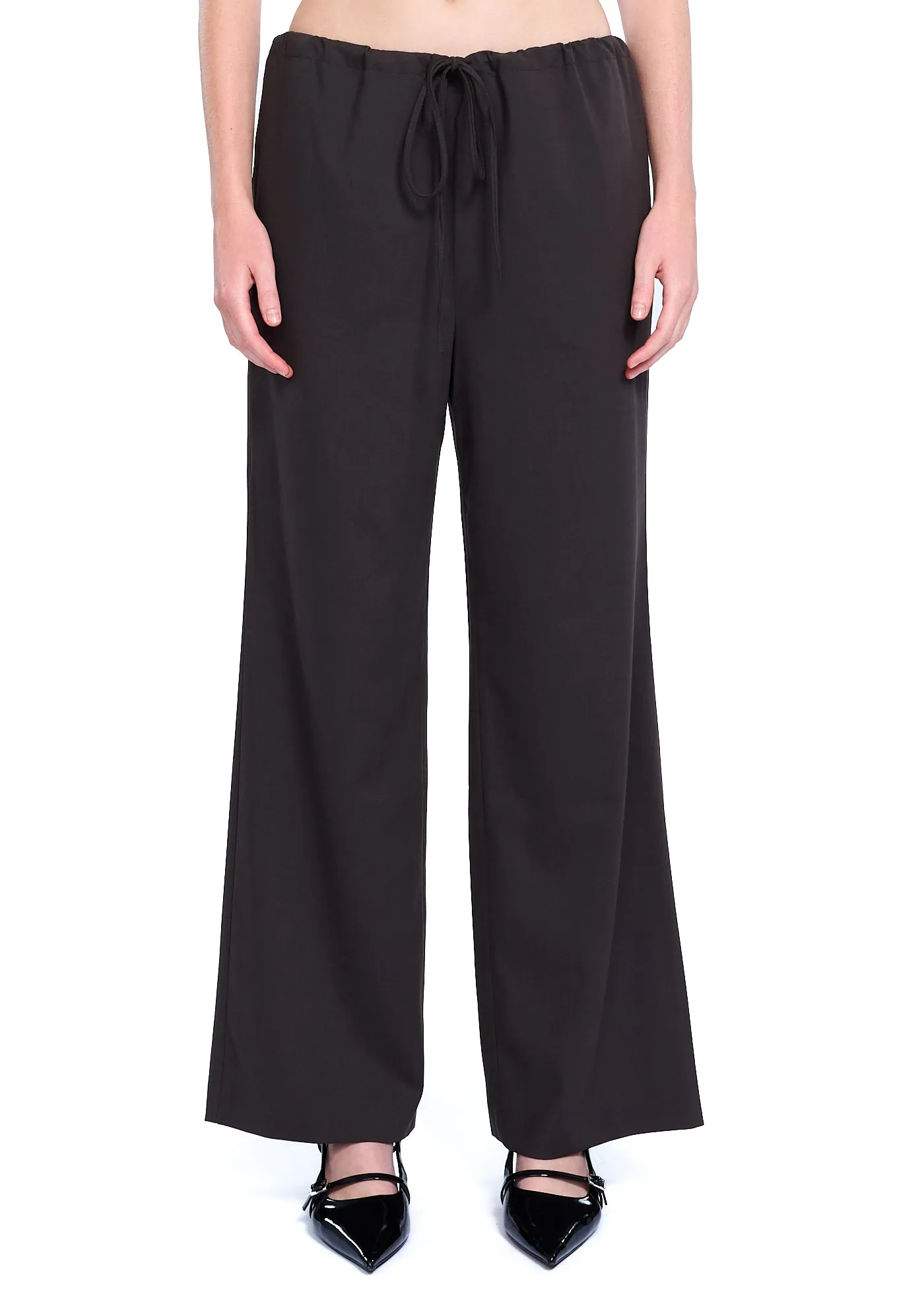 ANGGAE Wool String Detail Pants