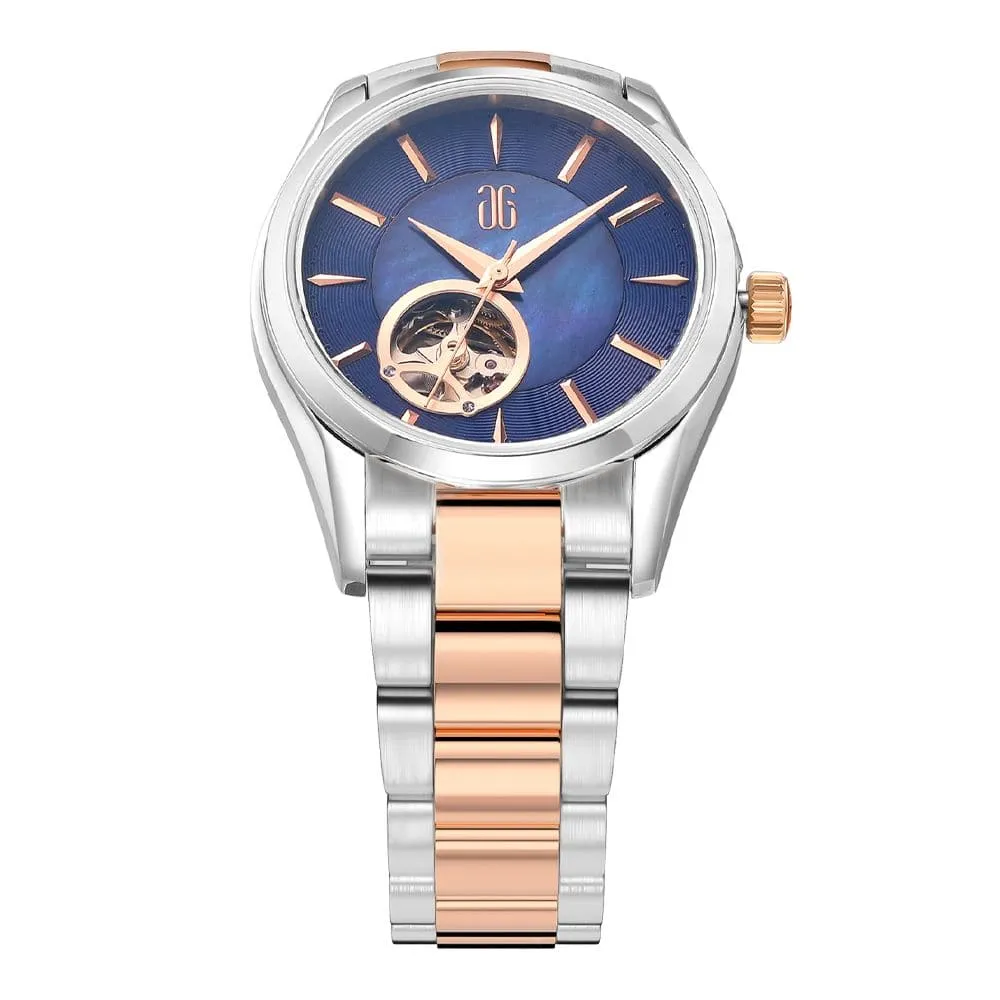 Aries Gold Goldex 8023 Silver Stainless Steel Strap Women Watch L 8023 SRG-BU