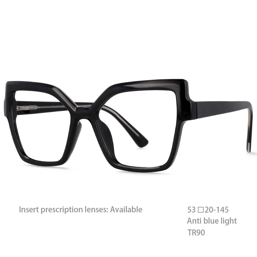 CCspace Women's Full Rim Butterfly Cat Eye Tr 90 Titanium Frame Eyeglasses 54463