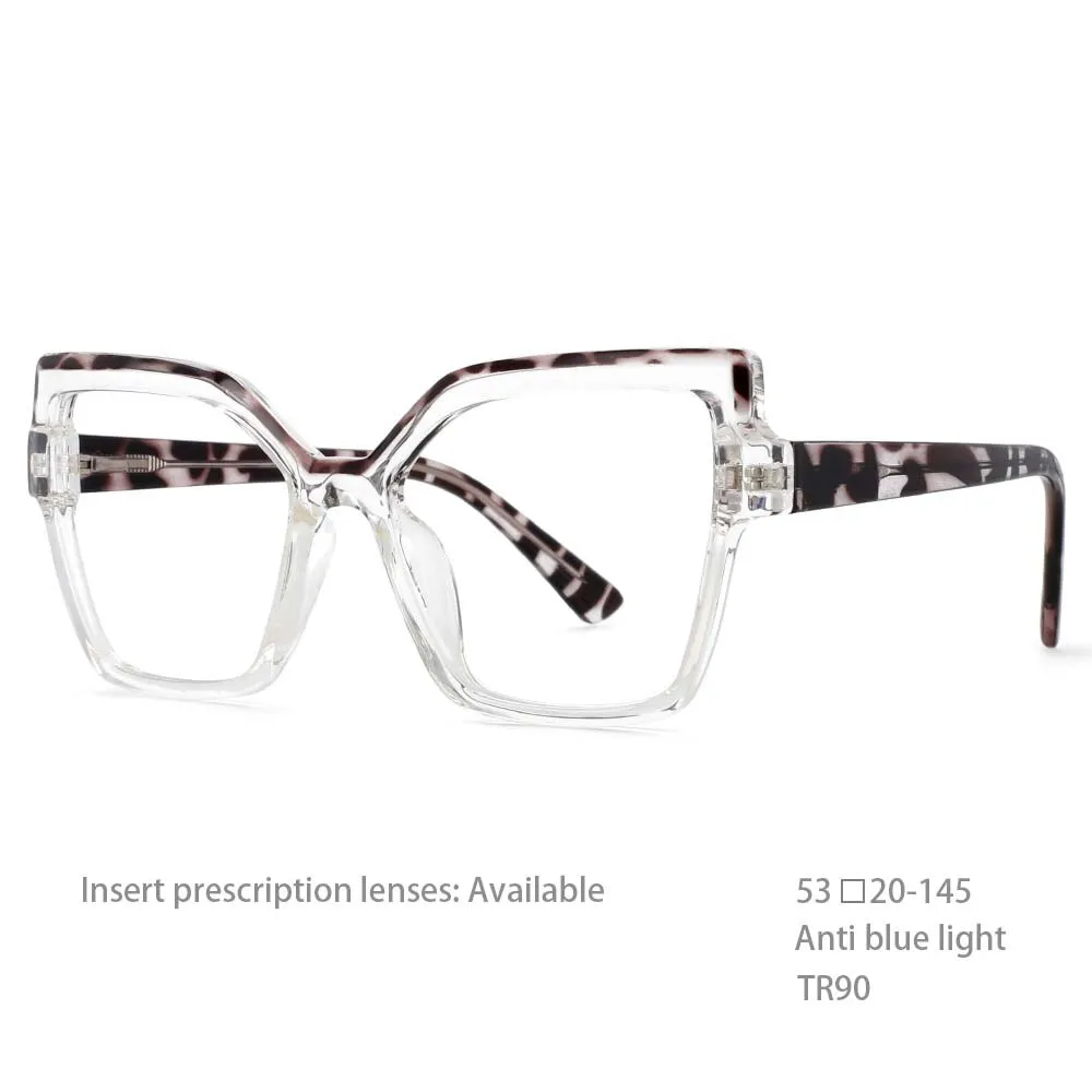 CCspace Women's Full Rim Butterfly Cat Eye Tr 90 Titanium Frame Eyeglasses 54463