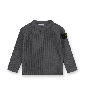 Compass-badge Raglan Sweatshirt Grey