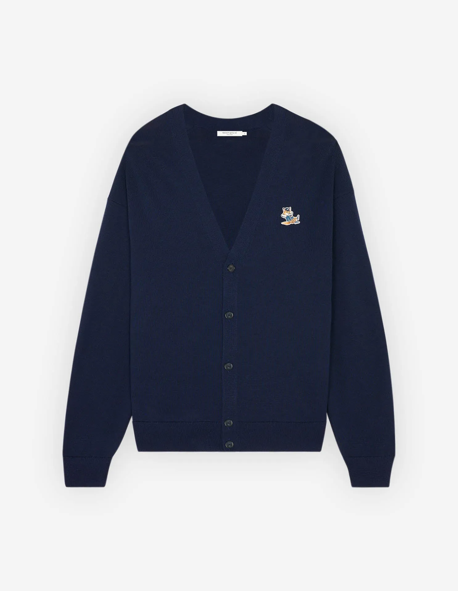 Dressed Fox Patch Relaxed Cardigan Navy