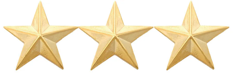First Class Three Star Insignia Pair