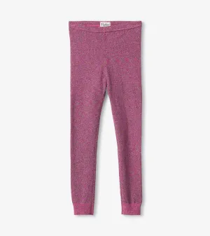 Girls Pink Glitter Leggings