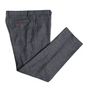 Grey Herringbone Tweed Trousers