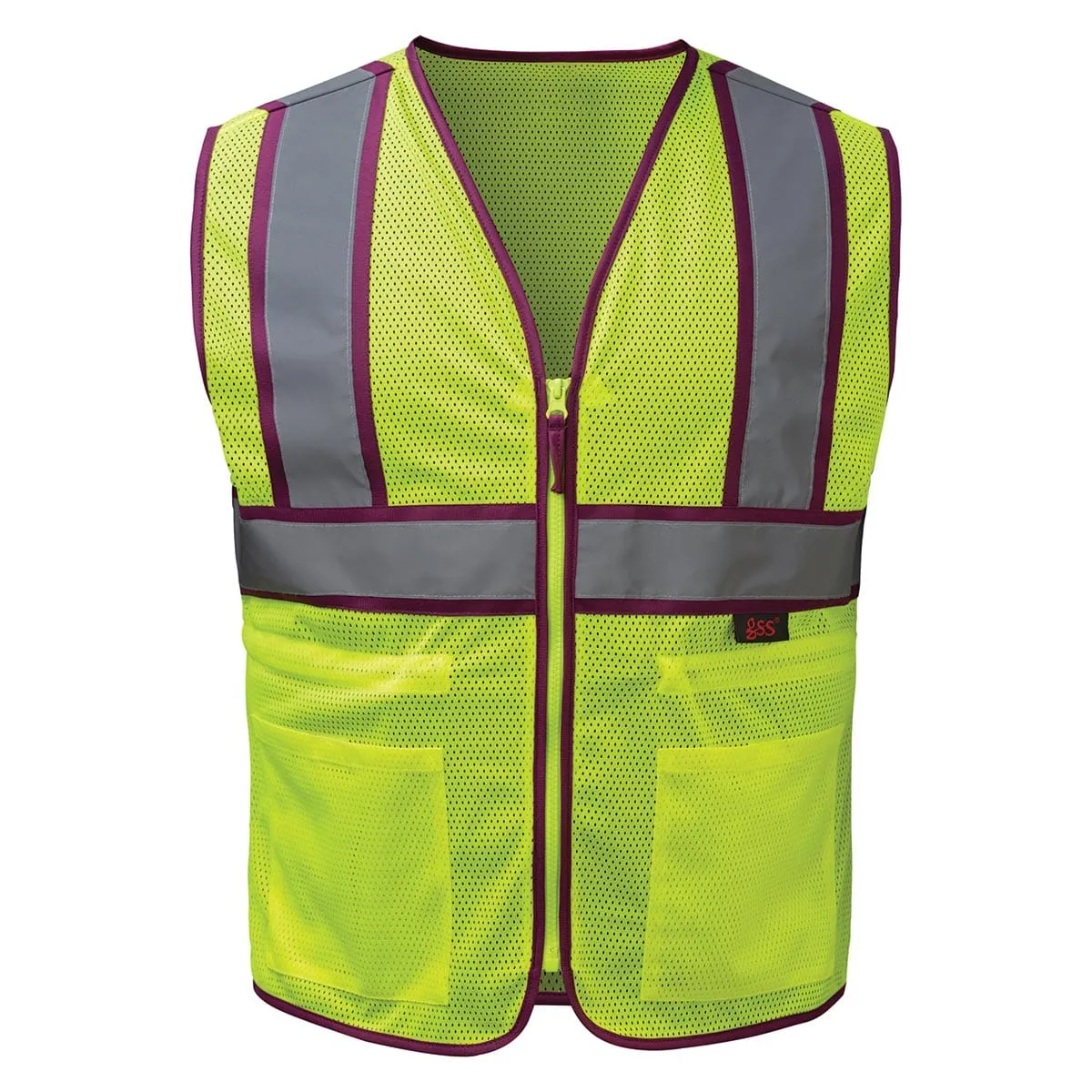 GSS Safety Women's ANSI Class 2 Two-Tone Hi-Vis Zip Vest
