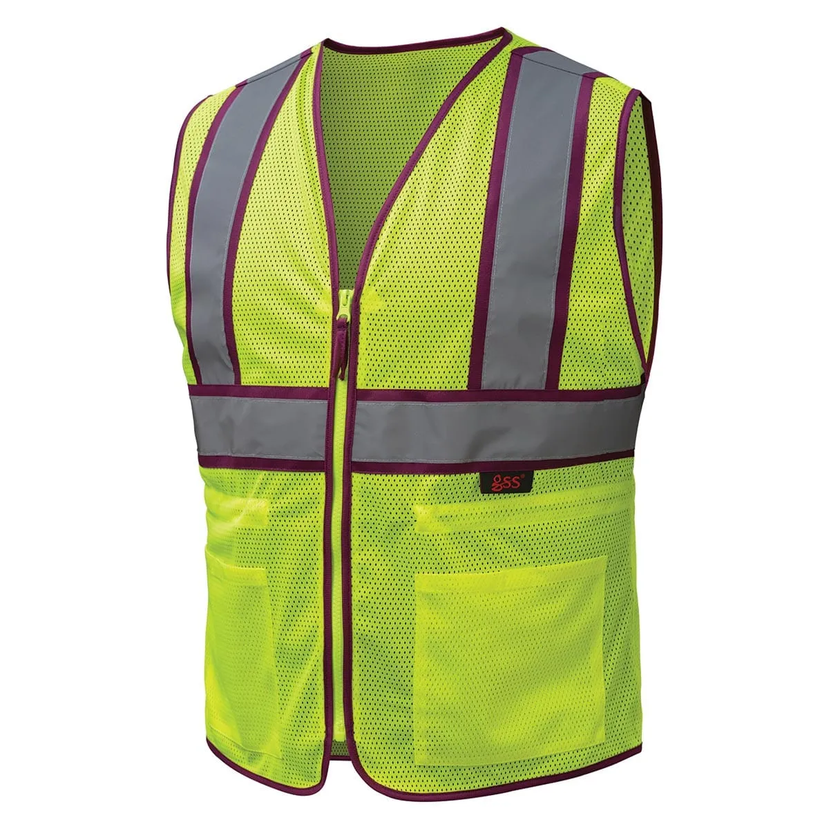 GSS Safety Women's ANSI Class 2 Two-Tone Hi-Vis Zip Vest