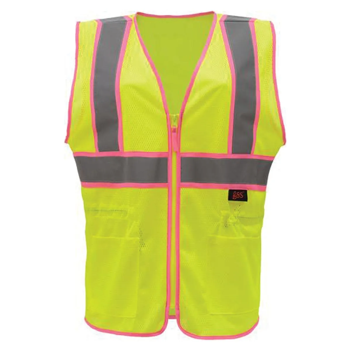 GSS Safety Women's ANSI Class 2 Two-Tone Hi-Vis Zip Vest