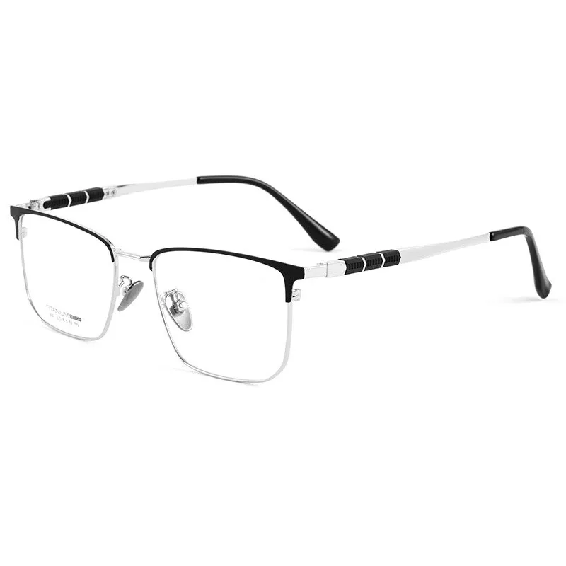 Handoer Men's Full Rim Square Titanium Eyeglasses 9010bt