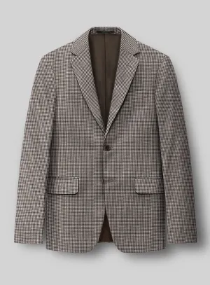 Hardy Minnis Beige Houndstooth Wool Jacket