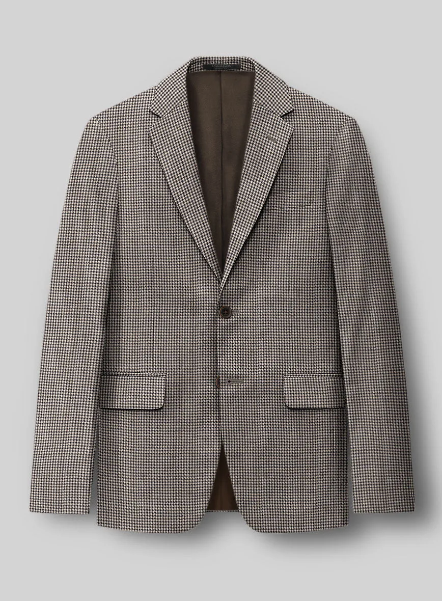 Hardy Minnis Beige Houndstooth Wool Jacket