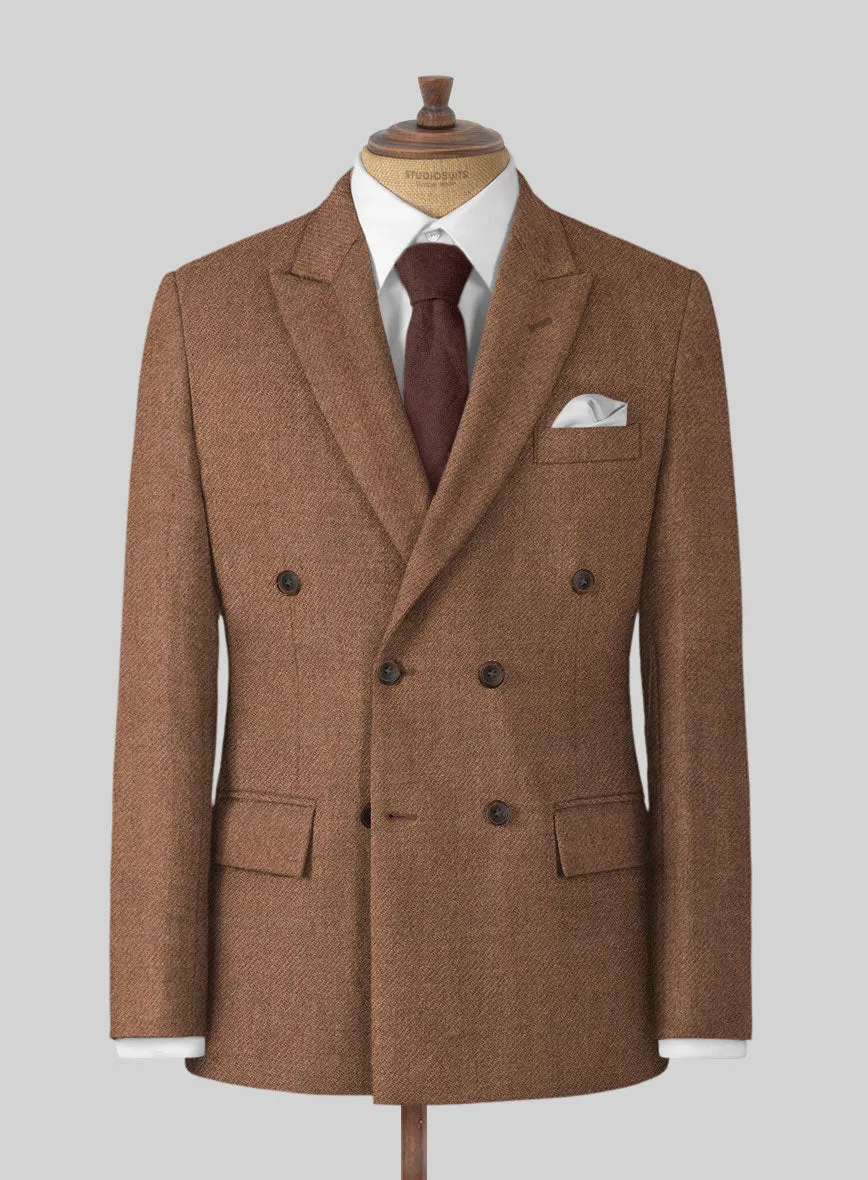 Highlander Earthy Brown Tweed Double Breasted Suit