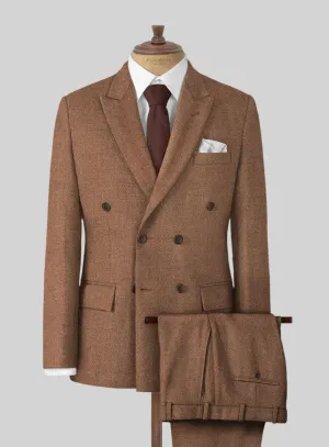 Highlander Earthy Brown Tweed Double Breasted Suit