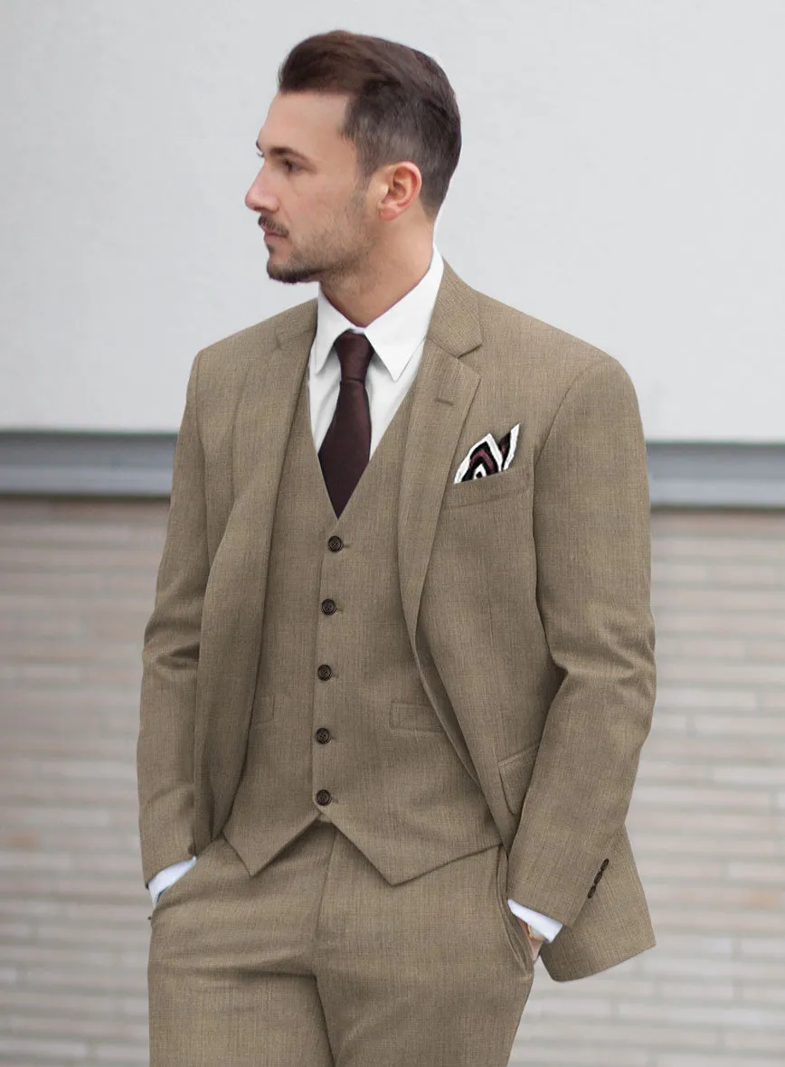 Huddersfield Stretch Dark Beige Wool Suit