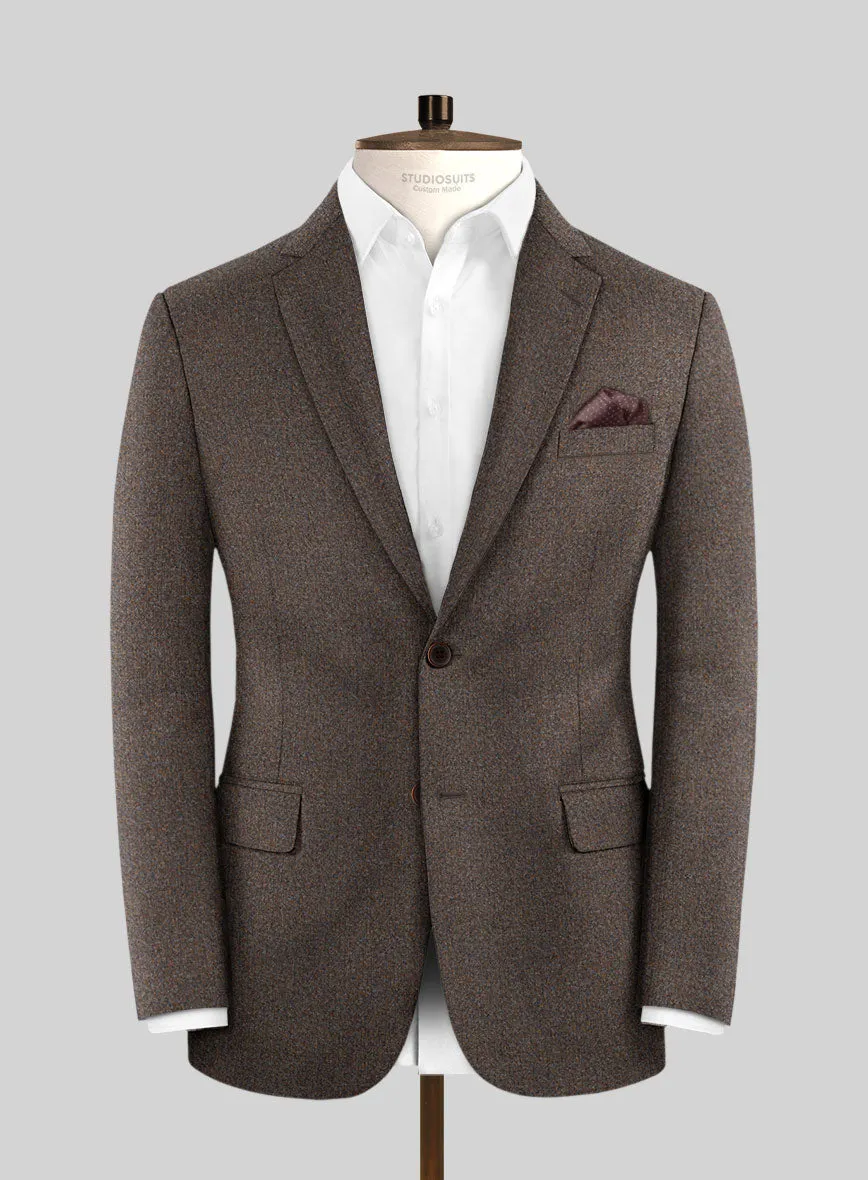 Italian Quelo Brown Twill Flannel Suit