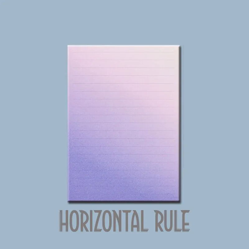 Korean GRADIENT GRID MEMO Notepads Blank Notepad Checkered Notepad Grid Notepad Horizontal Rule Notepad 100gsm | 100 X 140mm 50 Sht