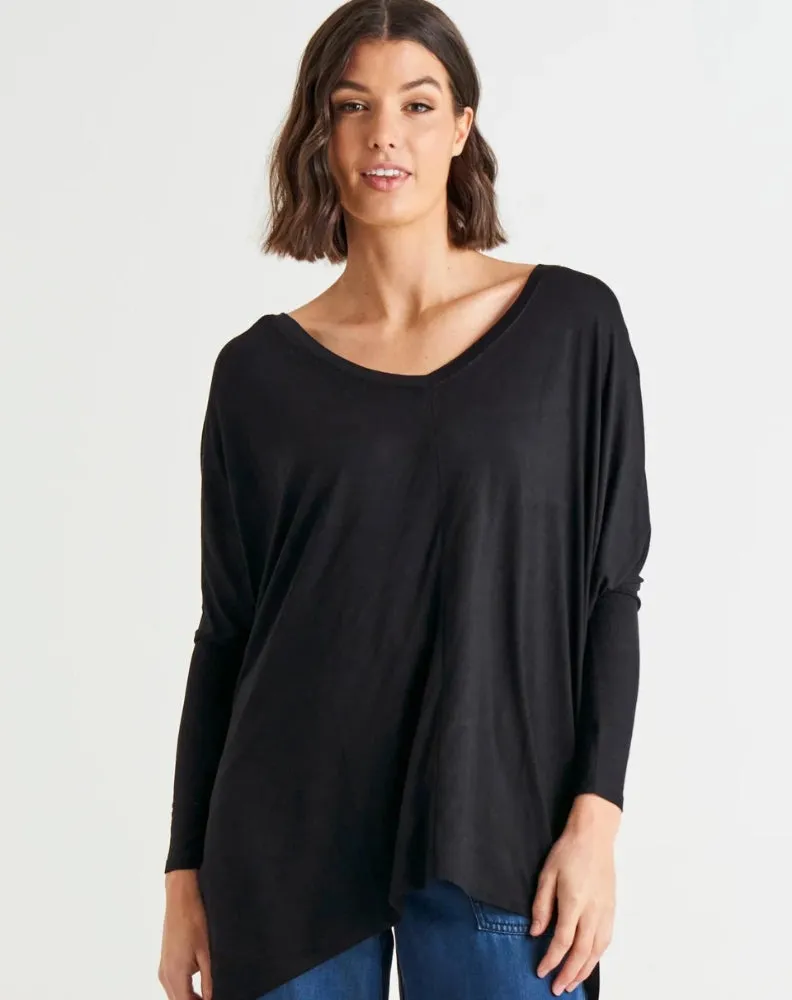 Kyoto V Neck Tee - Black