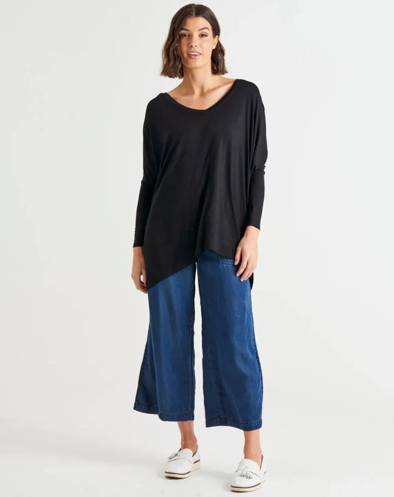 Kyoto V Neck Tee - Black