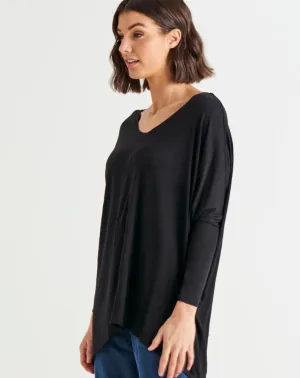 Kyoto V Neck Tee - Black
