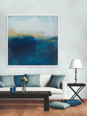 Large Canvas original blue Painting, coastal wall decor, ocean decor, nautical wall art ocean painting