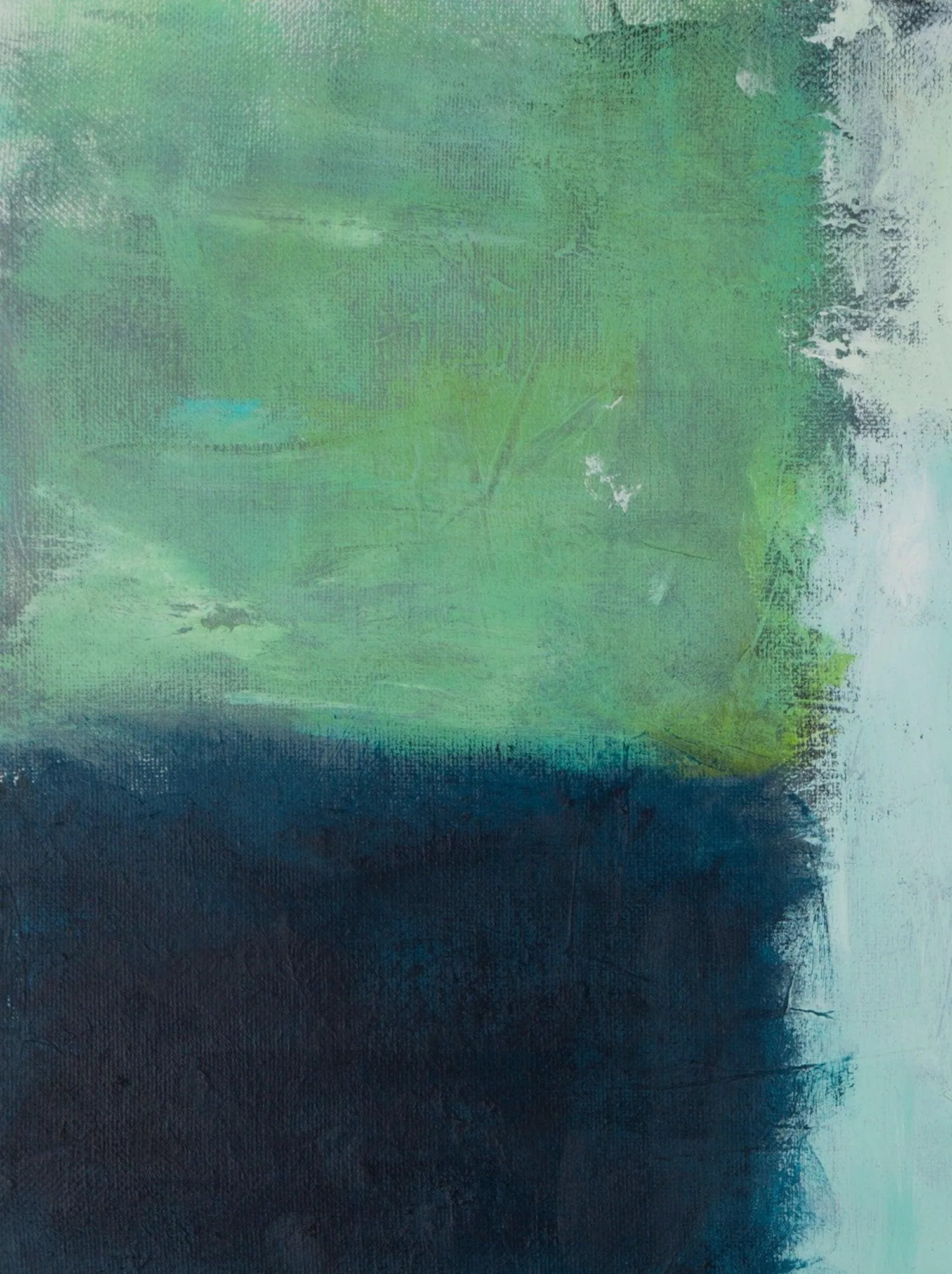 Large Teal geometric abstract canvas art print, green Abstract Acrylic painting by Camilo Mattis