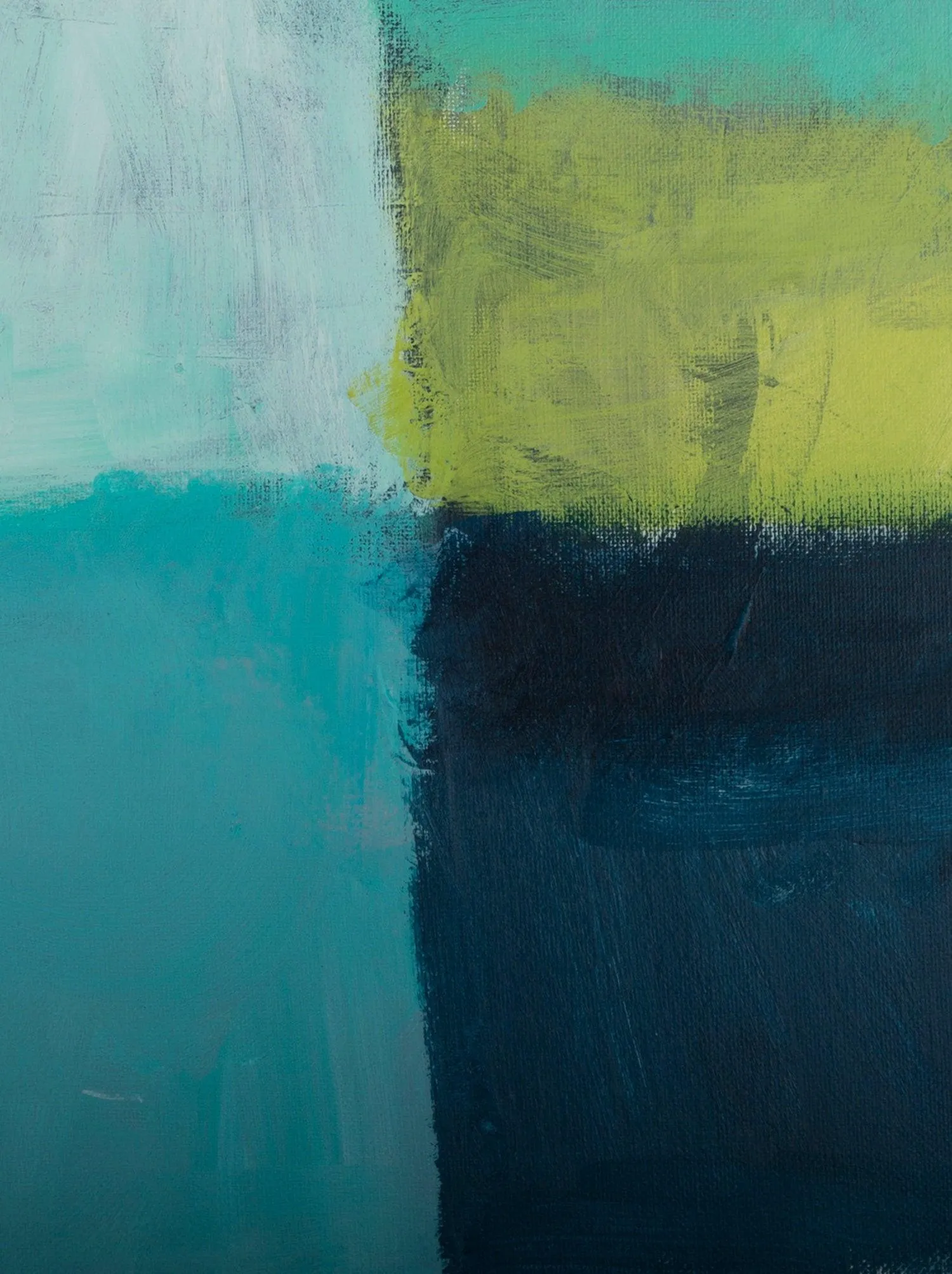 Large Teal geometric abstract canvas art print, green Abstract Acrylic painting by Camilo Mattis