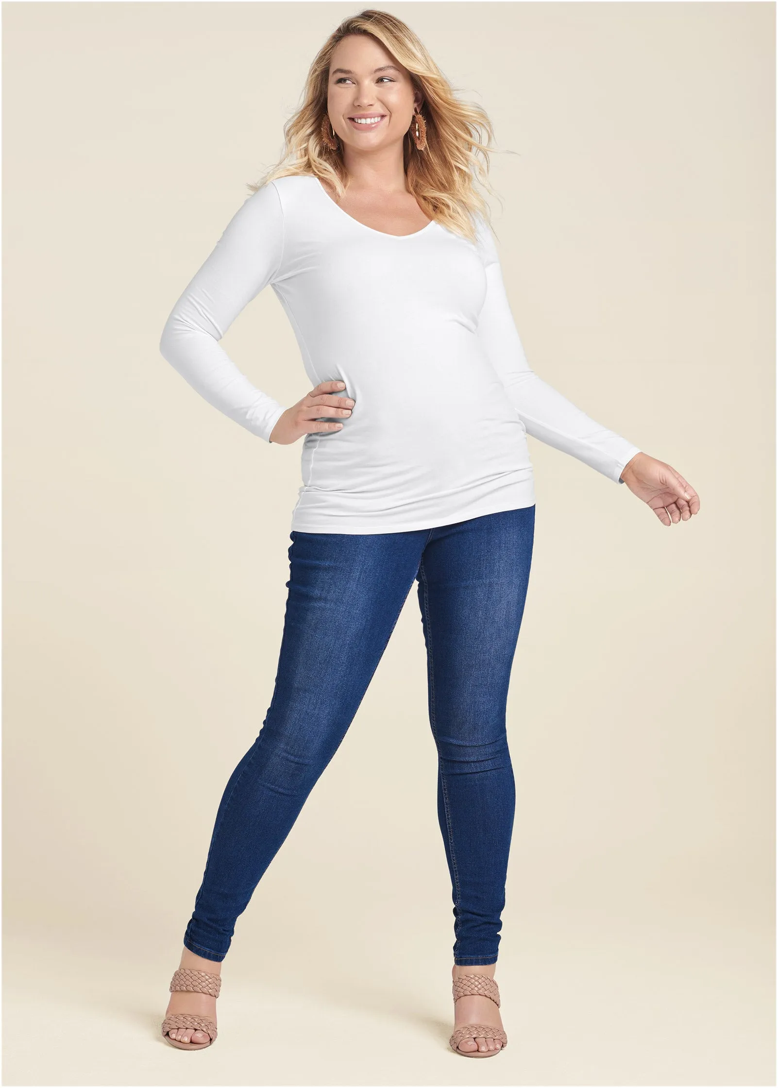Long Sleeve Long And Lean Tee - White