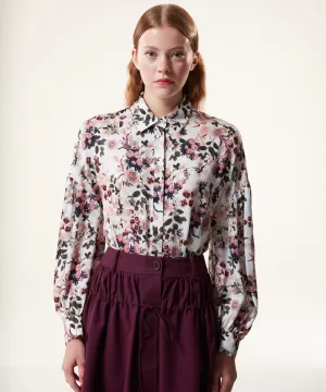 Machka Floral Printed Relaxed Fit Shirt Old Rose