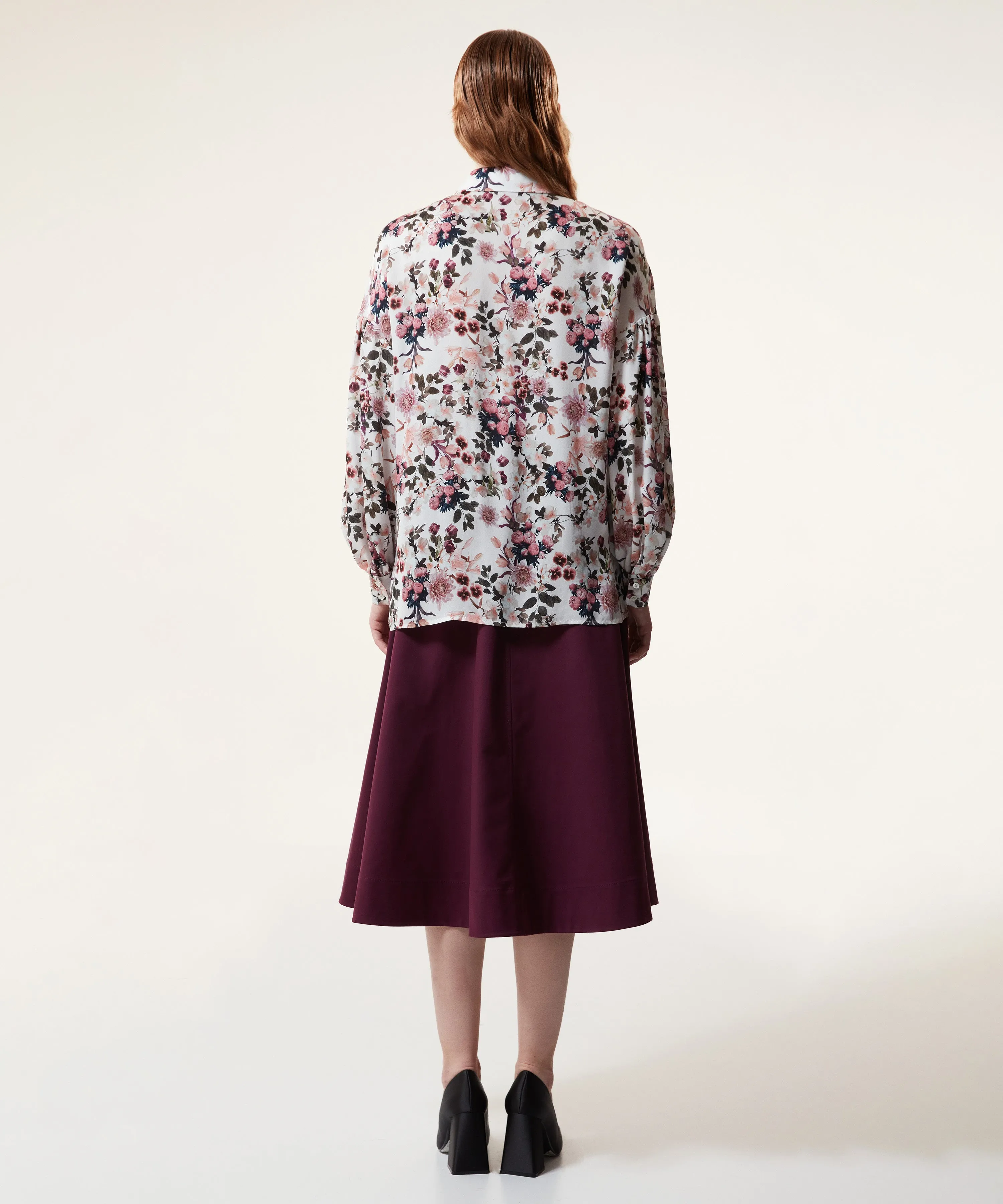 Machka Floral Printed Relaxed Fit Shirt Old Rose