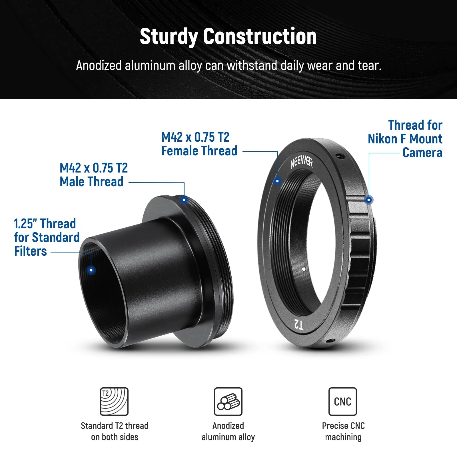 NEEWER LA-04 T Ring For Nikon F Mount Cameras