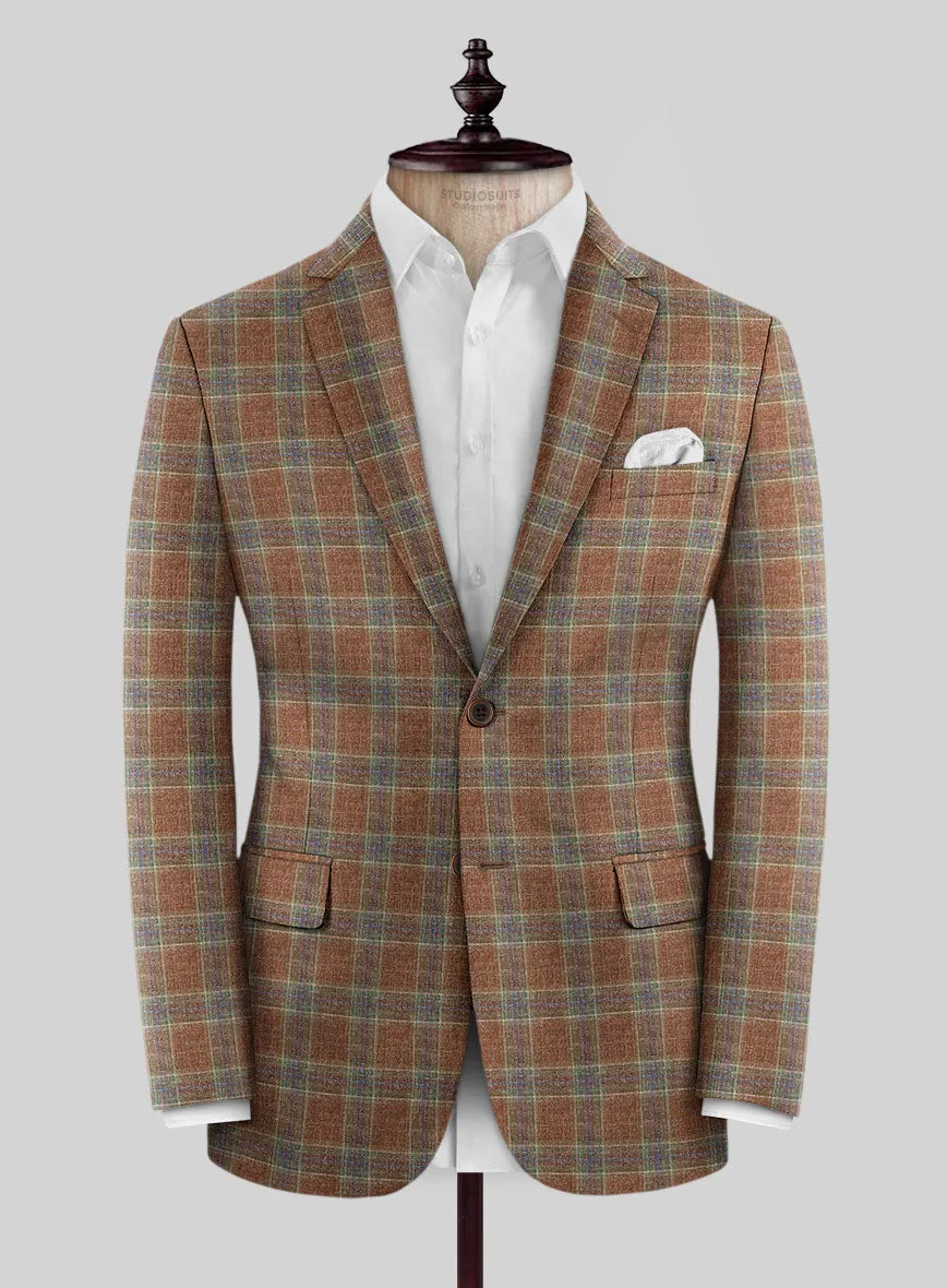 Noble Camila Check Wool Silk Linen Suit