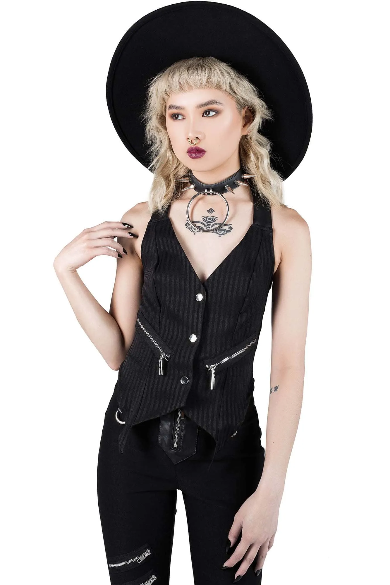 Office Riot Chain Vest [PINSTRIPE]