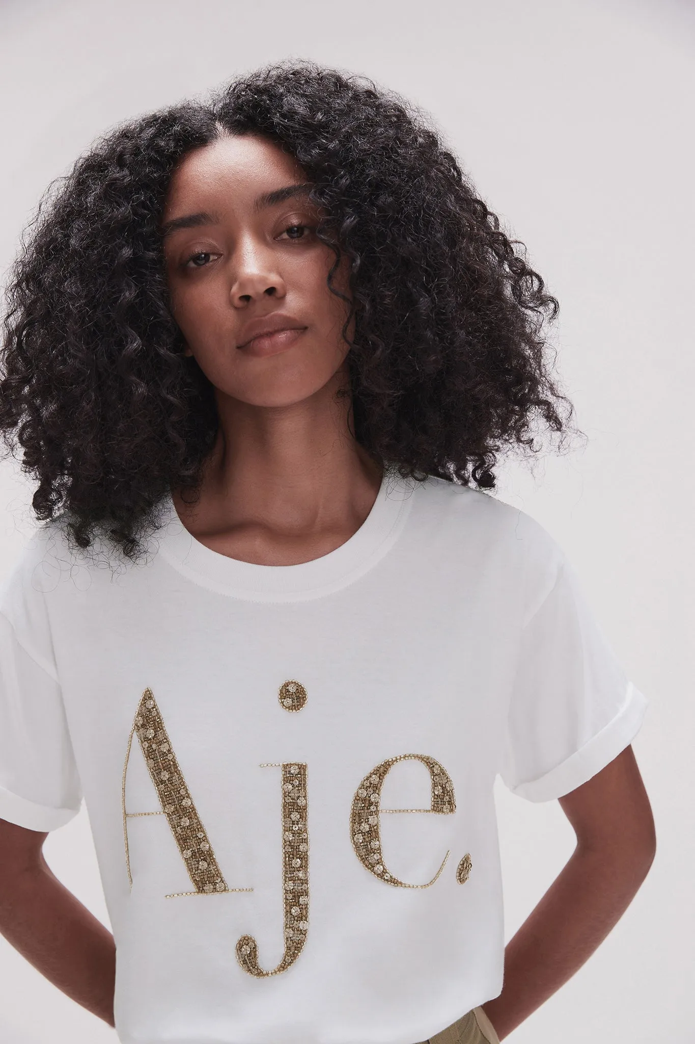 Peggy Embellished Logo Tee