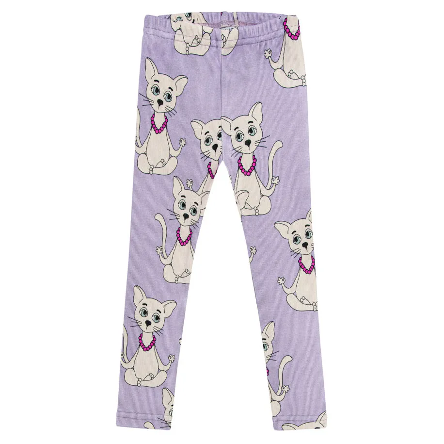 Ribbed leggings- yogi cat
