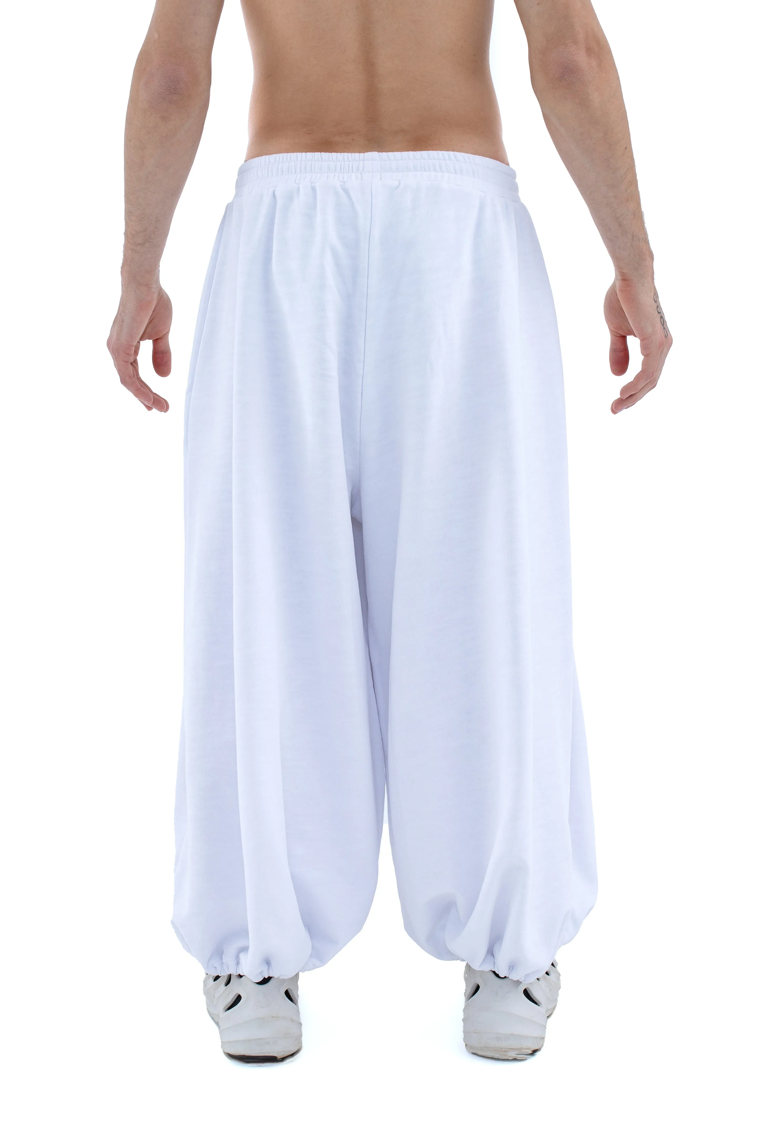 RUN(A)WAY WHITE WIDE-LEG OVERSIZED ADJUSTABLE PANTS
