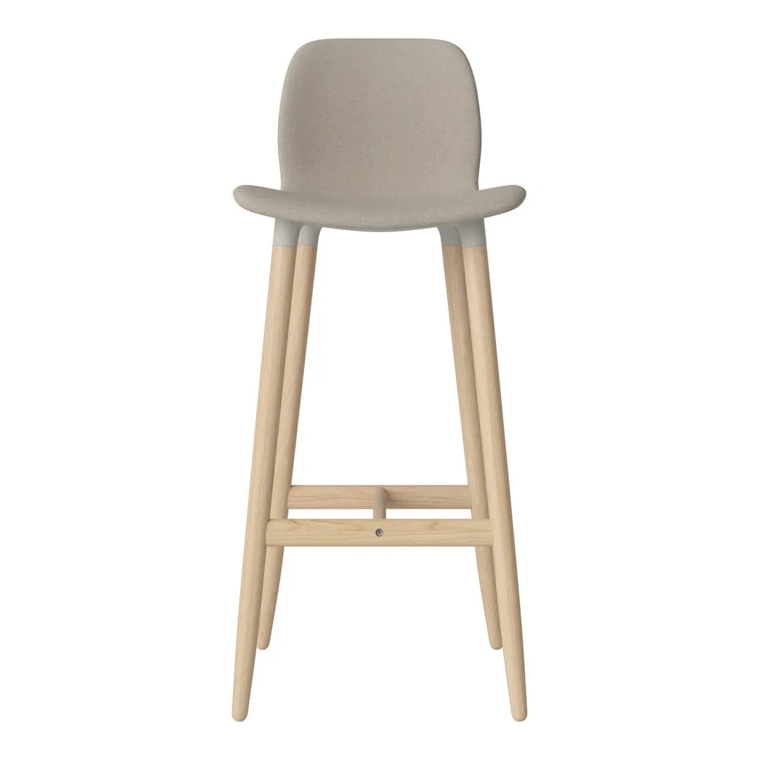 Seed Bar Chair - Upholstered - Oiled Oak Base, White Pigmented