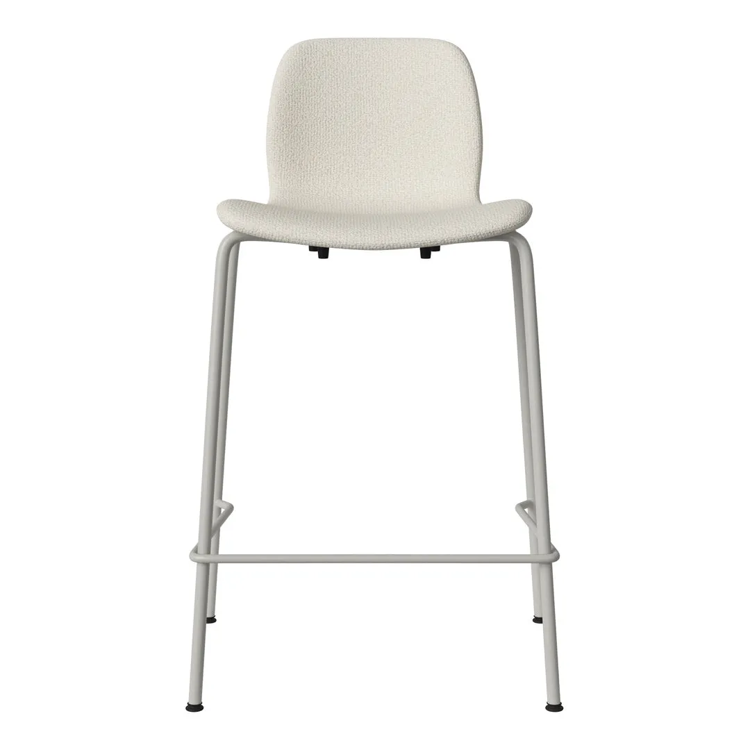 Seed Counter Chair - Upholstered - Steel Base, Grey Lacquered