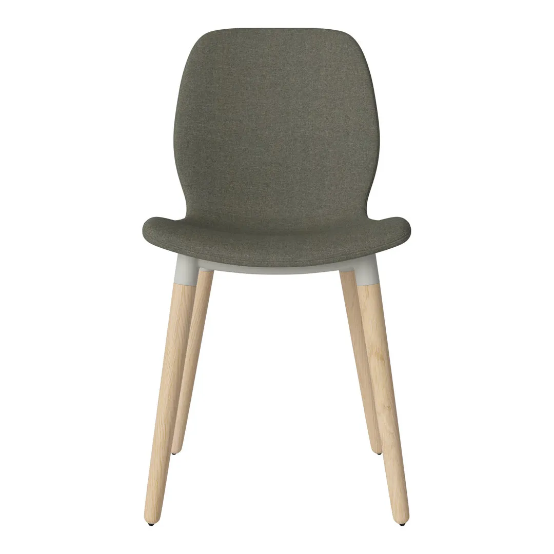 Seed Dining Chair - Upholstered -  Oiled Oak Base, White Pigmented