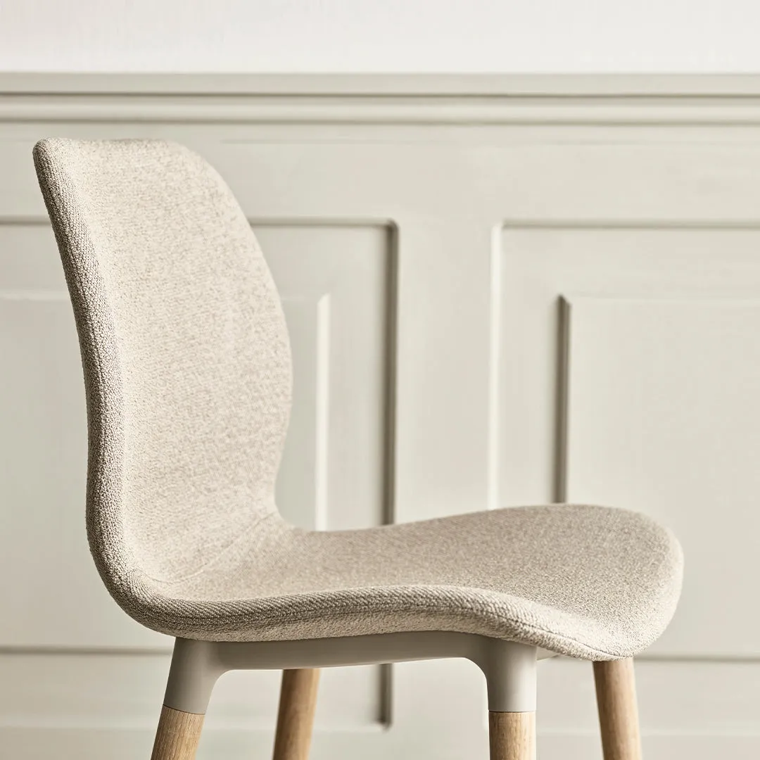 Seed Dining Chair - Upholstered -  Oiled Oak Base, White Pigmented