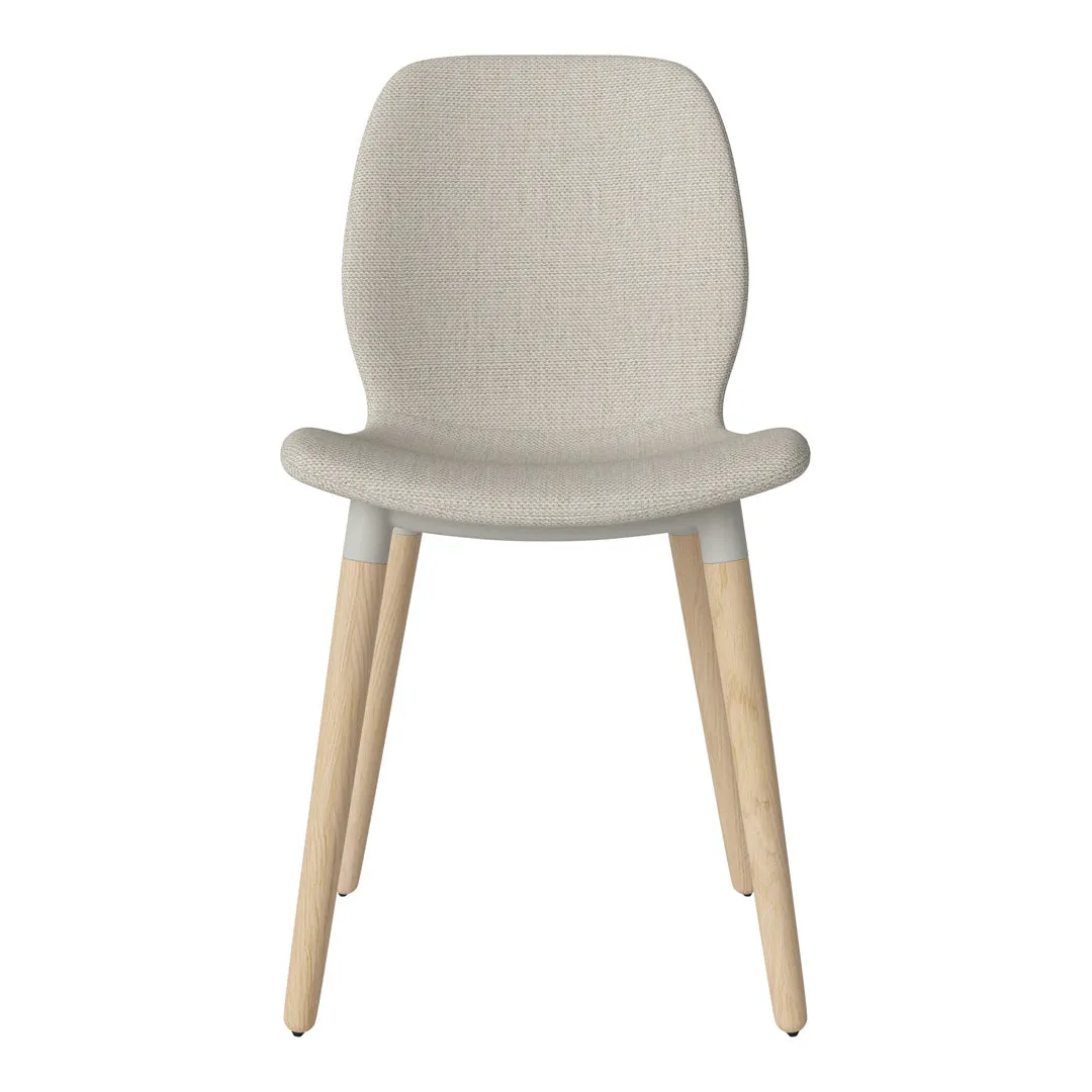 Seed Dining Chair - Upholstered -  Oiled Oak Base, White Pigmented