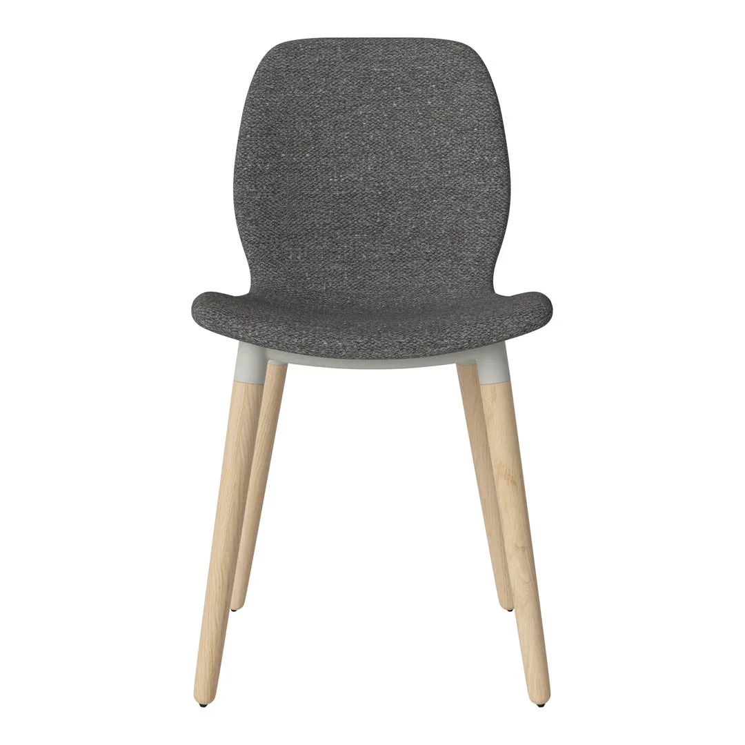 Seed Dining Chair - Upholstered -  Oiled Oak Base, White Pigmented