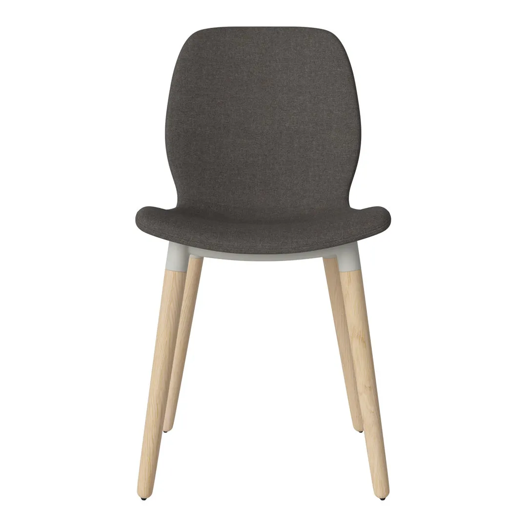 Seed Dining Chair - Upholstered -  Oiled Oak Base, White Pigmented