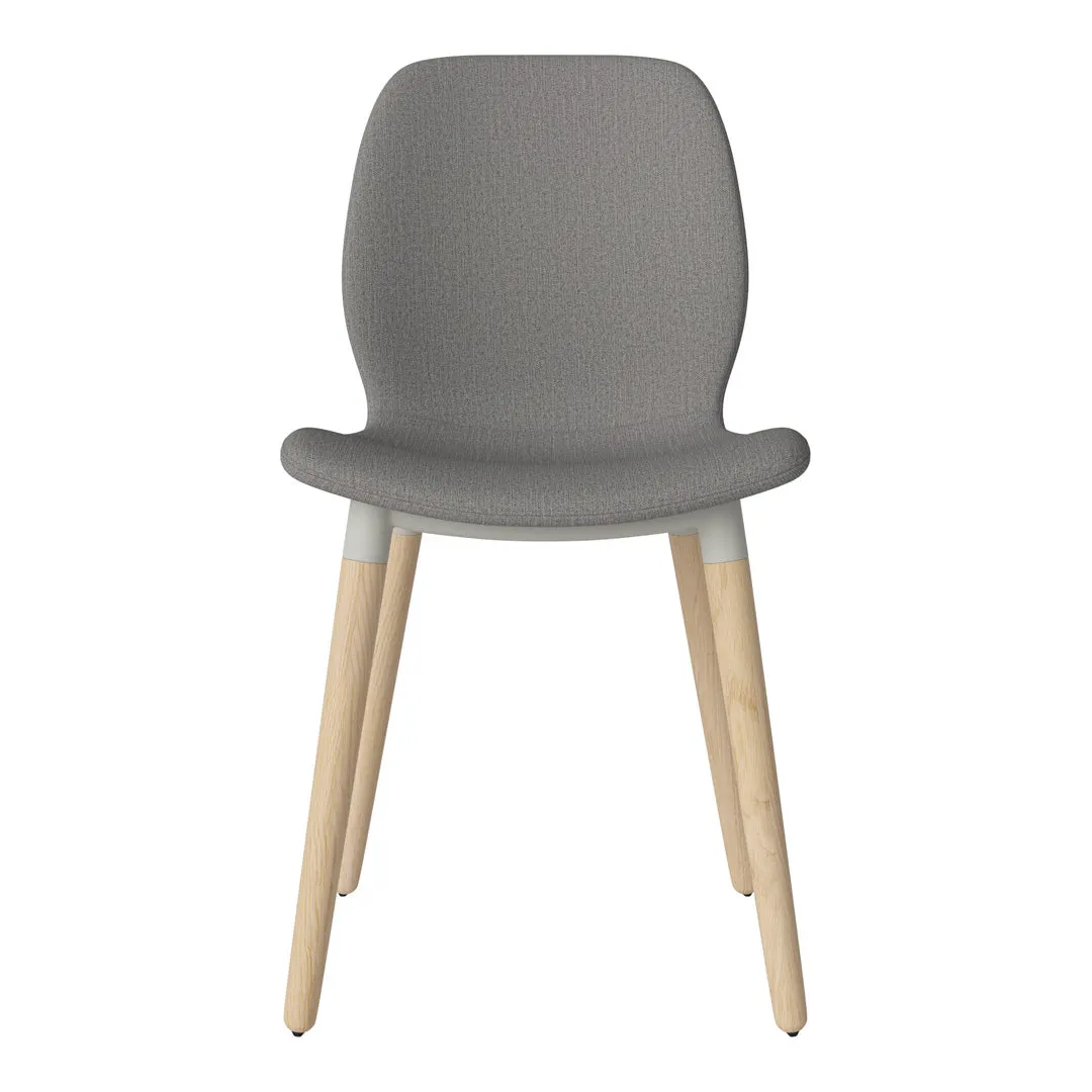Seed Dining Chair - Upholstered -  Oiled Oak Base, White Pigmented