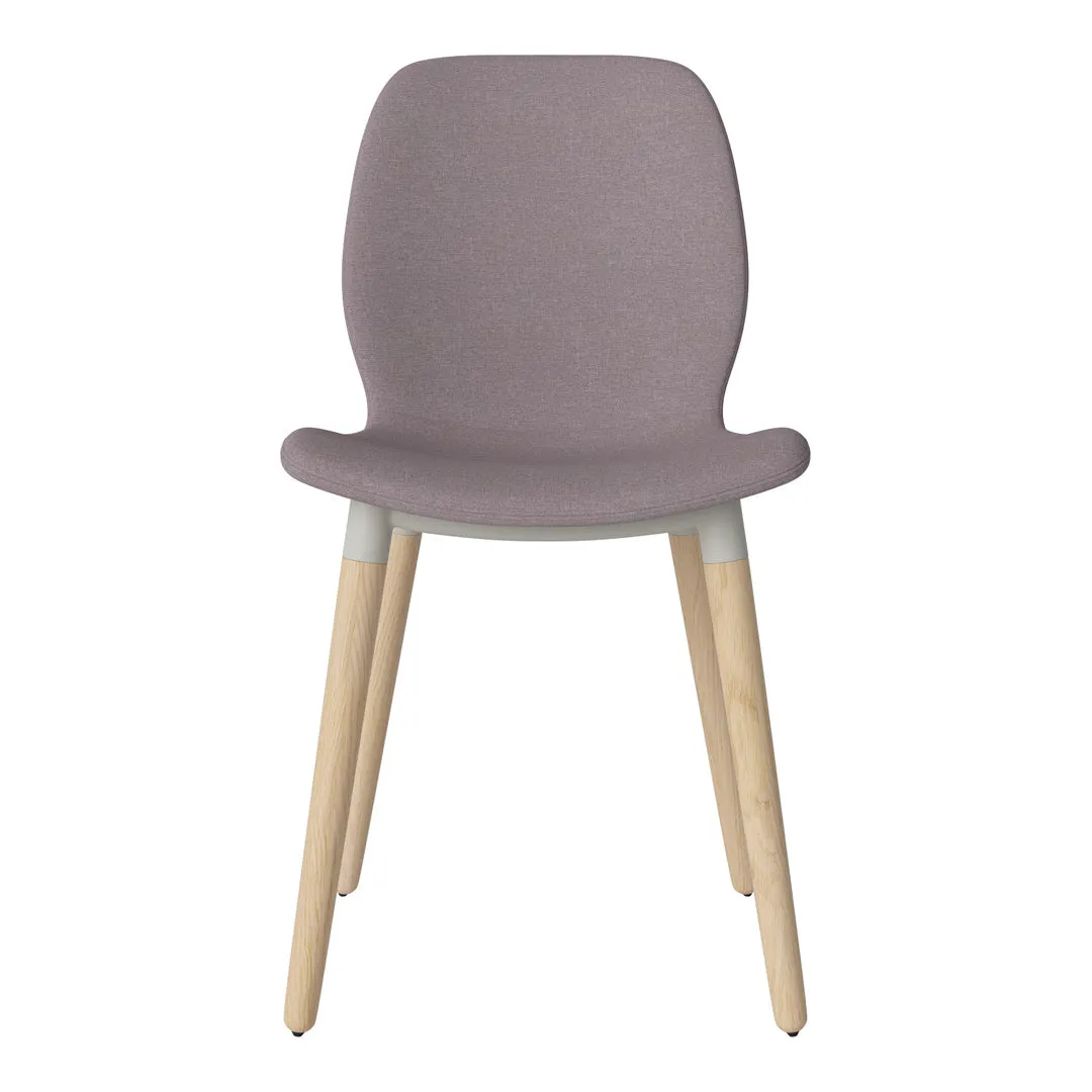 Seed Dining Chair - Upholstered -  Oiled Oak Base, White Pigmented