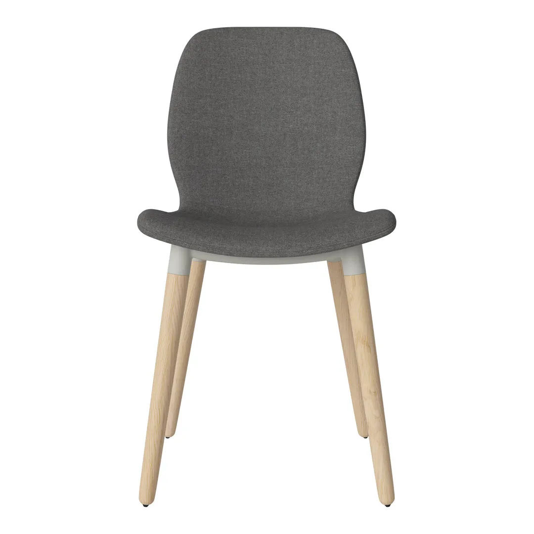 Seed Dining Chair - Upholstered -  Oiled Oak Base, White Pigmented