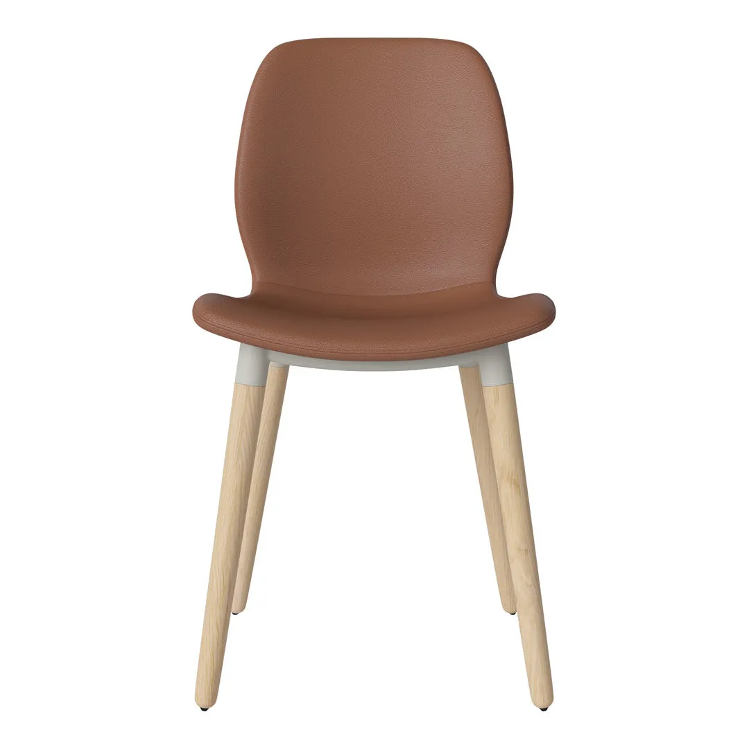Seed Dining Chair - Upholstered -  Oiled Oak Base, White Pigmented