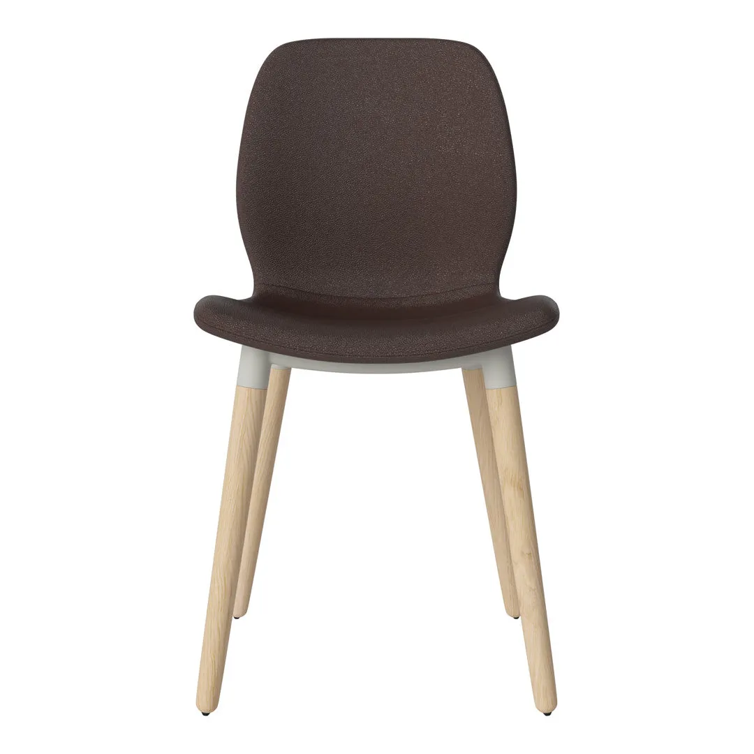 Seed Dining Chair - Upholstered -  Oiled Oak Base, White Pigmented