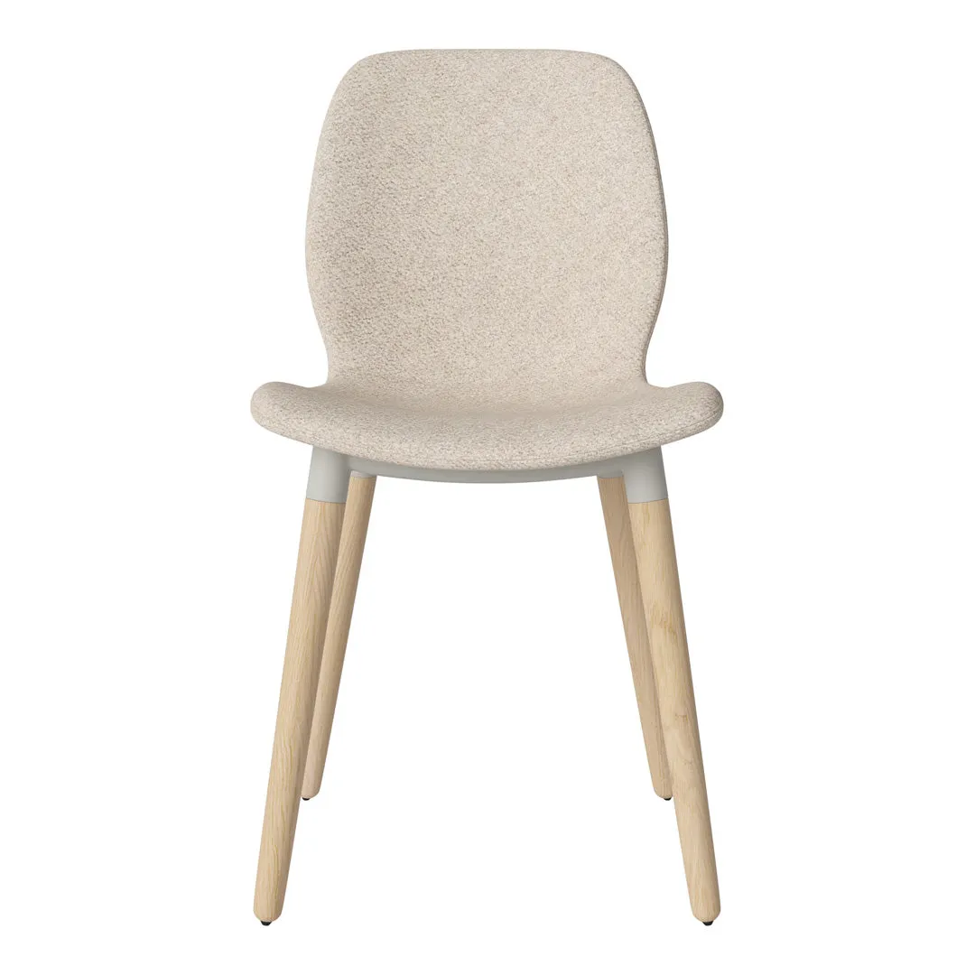 Seed Dining Chair - Upholstered -  Oiled Oak Base, White Pigmented